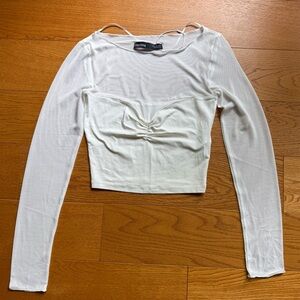 Bershka White Crop Top